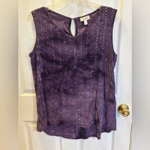 dressbarn Deep Purple Sleeveless Blouse
